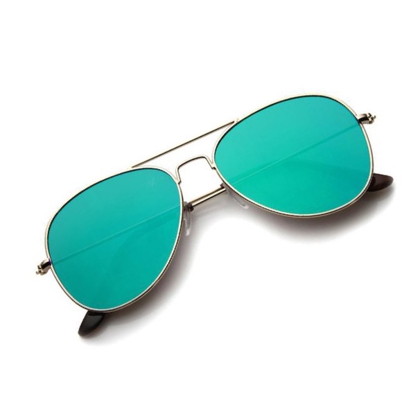 new Metal Aviator ✈︎ Flash Mirror Sunnies ✈︎ Turq - Picture 2 of 5